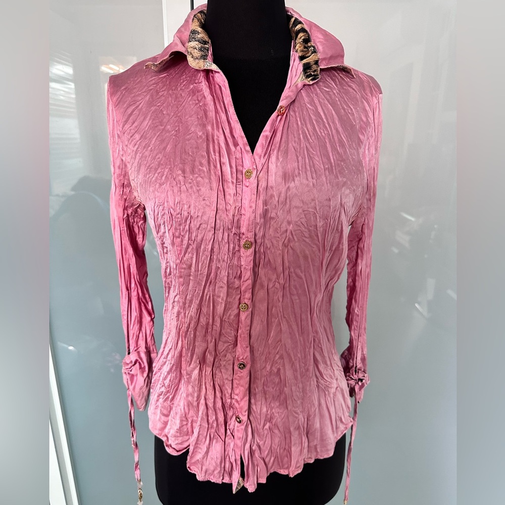 Roberto Cavalli vintage blouse crinkle fabric size small